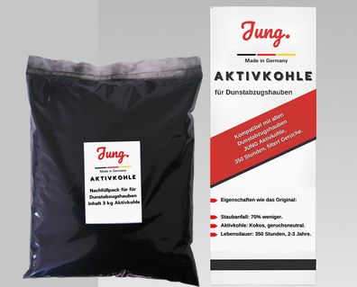 JUNG Aktivkohle Nachfüllpack 4 kg Dunstabzugshaube Fischgeruch Ersatz Pellets