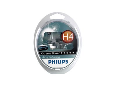 Philips Hauptlampe H4, Sockel P43t-38 12 V, 60/55 W, "x-treme Power", + 80 %, 2er