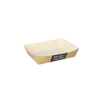 Papstar 50 Snacktrays, Pappe "pure" 4 cm x 11 cm x 16 cm "Good Food" | Packung (50 St