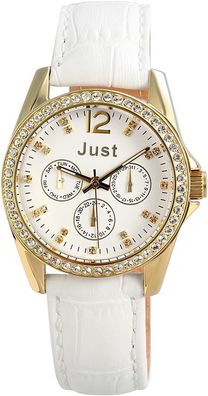 Just Uhr Chronograph JU10121-003 weiß goldfarbig Armbanduhr