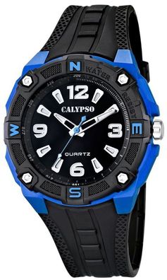 Herren Uhr Calypso Armbanduhr K5634/3 schwarz blau Herrenuhr