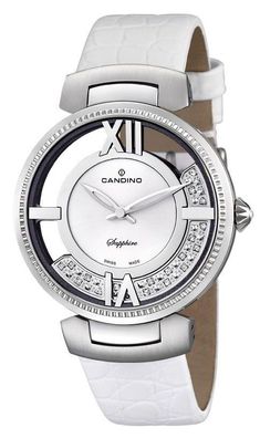 Damenuhr Candino Uhr Armbanduhr C4530/1 weiß Lederarmband
