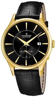 Candino Herren Uhr Armbanduhr C4559/4 schwarz gold Lederband