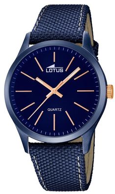 Lotus Herren Armbanduhr 18166/2 blau weiß Textil-Lederband