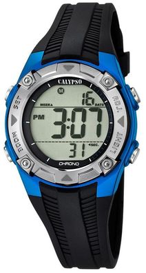 Calypso Kinderuhr Digital Armbanduhr K5685/5 schwarz blau silber