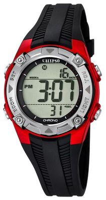 Calypso Kinderuhr Digital Armbanduhr K5685/6 schwarz rot silber