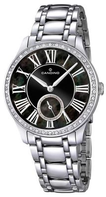 Candino Damenuhr C4595/3 Edelstahl Uhr silber schwarz Saphirglas