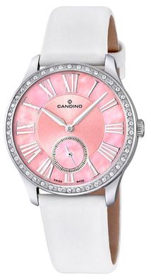 Candino Damenuhr Armbanduhr C4596/2 Saphirglas Lederband weiß
