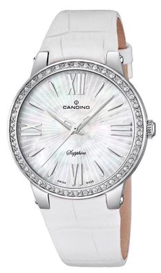 Candino Damenuhr Armbanduhr C4597/1 Saphirglas Lederarmband