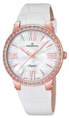 Candino Damenuhr Armbanduhr C4598/1 Saphirglas Lederarmband
