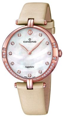 Candino Damenuhr Strass Armbanduhr C4602/1 beige