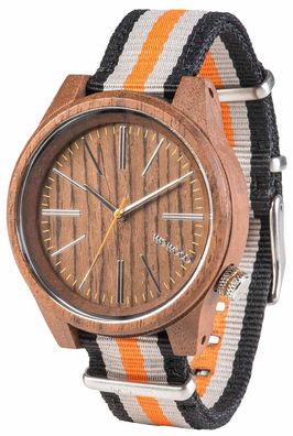 Wewood Unisex Holzuhr Walnuss Nylonarmband Armbanduhr WW50002