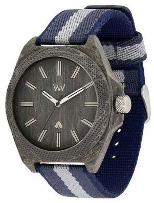 Wewood Unisex Holzuhr Teakholz Nylonarmband Armbanduhr WW55002