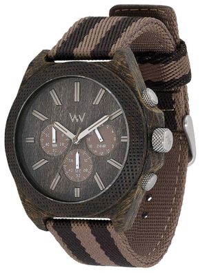 Wewood Unisex Holzuhr Wengeholz Nylonarmband Armbanduhr WW56002