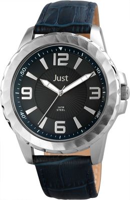 Just Uhr XXL Herren JU20145-002 Armbanduhr Leder Blau