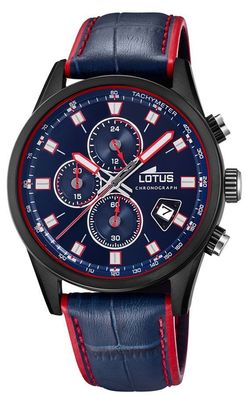 Herren Armbanduhr Lotus Watch 18589/2 Lederband blau