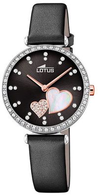 Lotus Damen Armbanduhr Swarovski Elements Lederarmband 18618/4