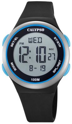 Calypso Uhr Digital Armbanduhr schwarz blau K5804/4