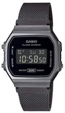 Casio Digital Armbanduhr A168WEMB-1BEF Milanaise-Band