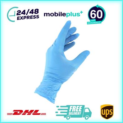 Original 100 Stück Handschuhe Nitrilhandschuhe Einweghandschuhe Größe S blau