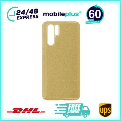 Glitzernde Silikon Schutzhülle / Case / Gehäuse / Cover für Huawei P30 Pro gold