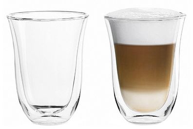 Delonghi Macchiatogläser doppelwandige Latte Macchiato Thermogläser 220 ml 2er Set