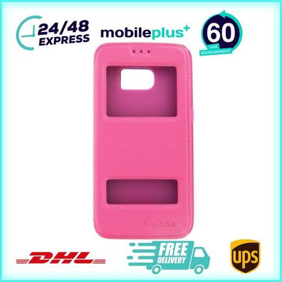 Lux Magnet Flip Handyhülle für Samsung Galaxy S7 Pink Schutz Case