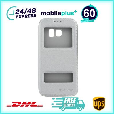 Lux Magnet Flip Handyhülle für Samsung Galaxy S7 grau Schutz Tasche