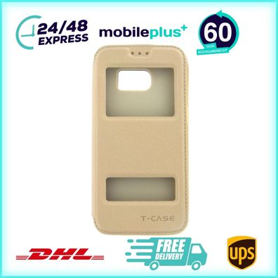Lux Magnet Flip Handyhülle für Samsung Galaxy S7 Gold