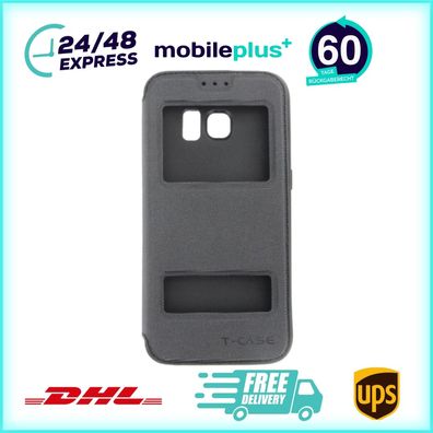 Flip Case Handyhülle für Samsung Galaxy S7 Schwarz Schutz Tasche