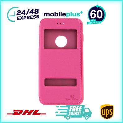 Flip Hülle für iPhone 7 Plus Pink Handy Tasche Schutz