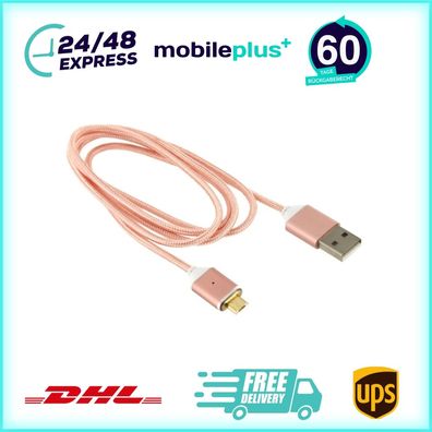 Magnetisches Micro USB Kabel rose für Schnellladegerät