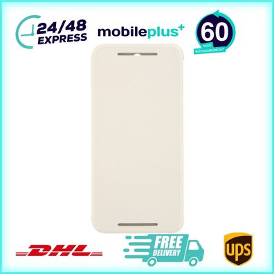 Original Flip Cover Handyhülle für HTC One E8 Weiß Schutz HCV980