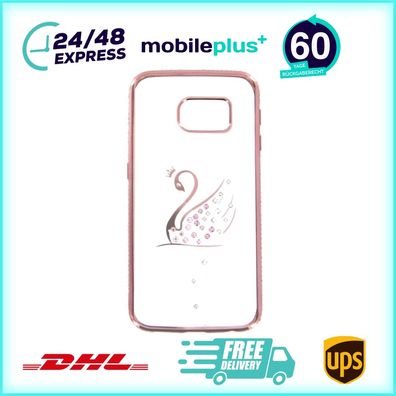 TPU Case Bling Samsung S6 Edge-swan rosegold