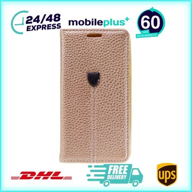 Book Case Handyhülle für Galaxy A3 Gold Schutz Tasche