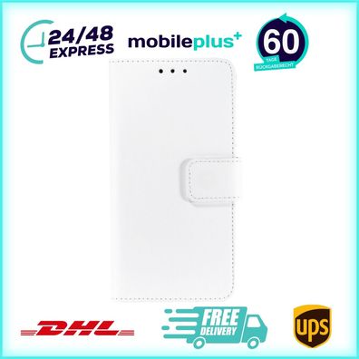 Book Case Handyhülle für Galaxy S6 Weiß Leder 4250710561278