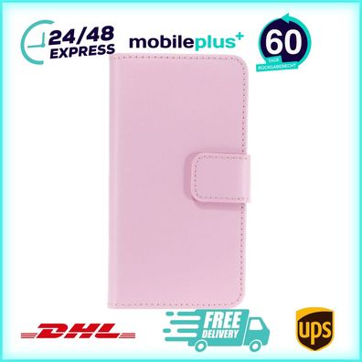 Leder Handyhülle für Samsung Galaxy S5 mini Pink Schutz Tasche 4250710554676