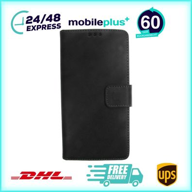 Leder Handyhülle für Huawei G7 Schwarz Schutz Case 4250710564347