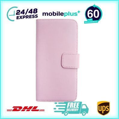 Leder Book Case Handyhülle für HTC M9 Rosa 4250710561469
