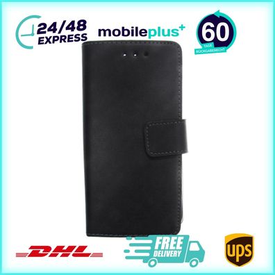 Slim Handyhülle für HTC A9 Schwarz Leder Tasche Schutz 4250710570812