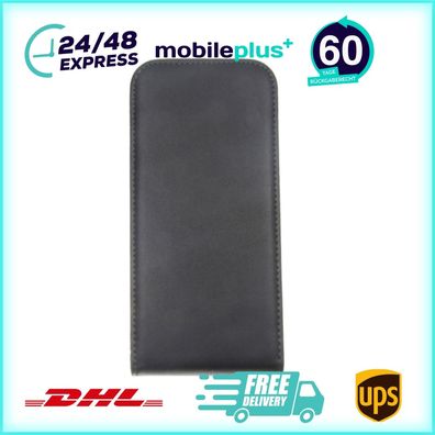 Leder Flip Handyhülle für HTC One M8 Schwarz 4250710552856