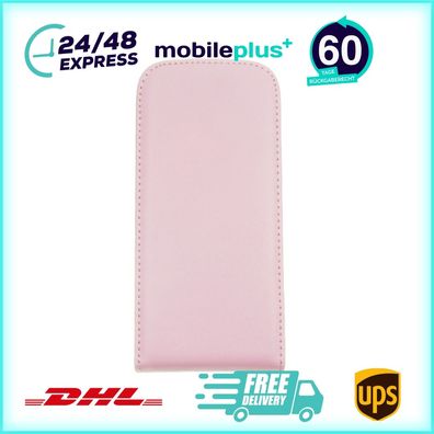 Leder Flip Handyhülle für HTC M8 Mini Rosa Schutz Case