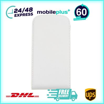 Slim Leder Flip Hülle Handyhülle für Galaxy S3 mini weiß 4250710515691