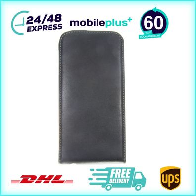 Slim Leder Flip Handyhülle für Galaxy S6 Schwarz 4250710563661