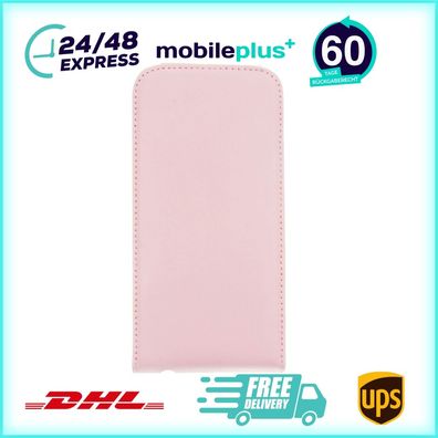 Slim Leder Flip Hülle für Galaxy S6 Edge pink 4250710563715