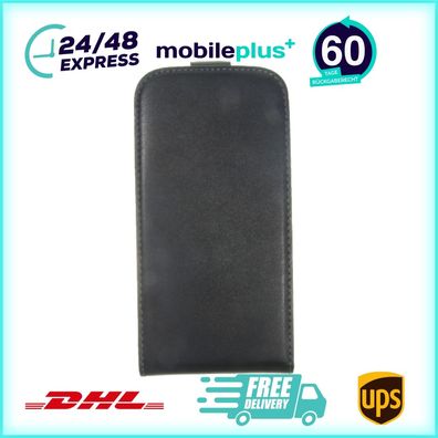 Slim Leder Flip Handyhülle für Galaxy S4 I9500 Schwarz Schutz Tasche