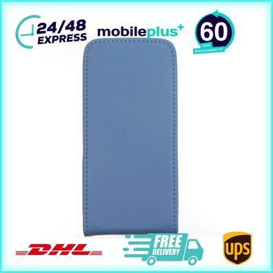 Slim Leder Flip Hülle für iPhone 4/4s - blau