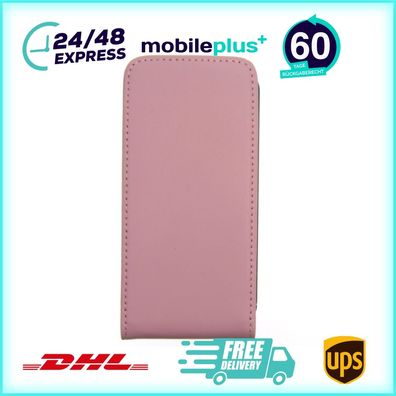 Slim Leder Flip Hülle für iPhone 4 4s Rosa Handy Tasche Schutz