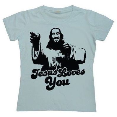 Hybris Damen Jesus Loves You Girly T-Shirt SH-5-10664-H19-2