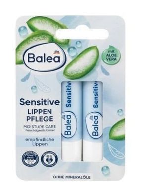 Balea Lip Balm fér empfindliche Lippen, 2 x 4,8g